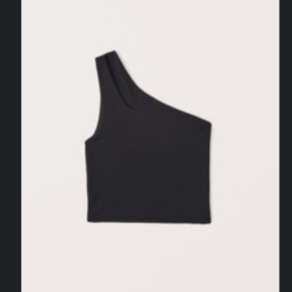 One Shoulder Seamless Cut-Out Tank NWOT Black